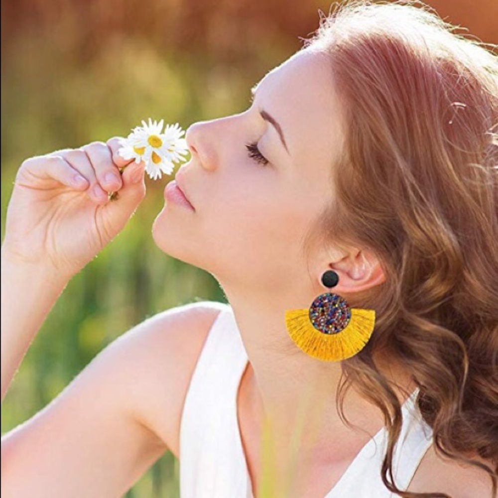 Make offer!Yellow tassel earrings